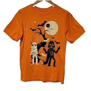 Star Wars Halloween T-Shirt Darth Vader Storm‎ Trooper Bats Spooky Kids Size XXL